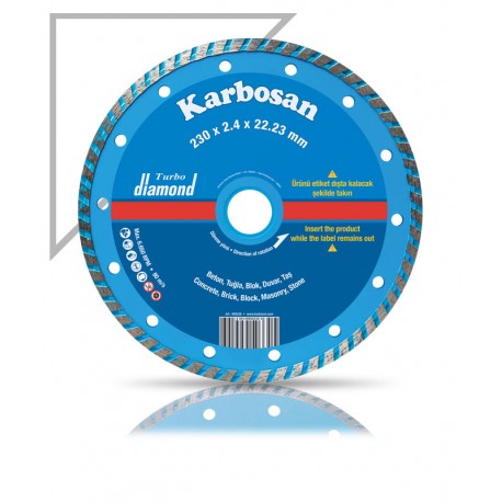 Gyémántvágótárcsa turbo 125 x2,0x22, Karbosan