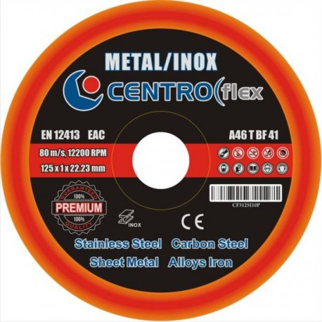 Vágókorong fémre INOX 125x1,0 PREMIUM Centroflex