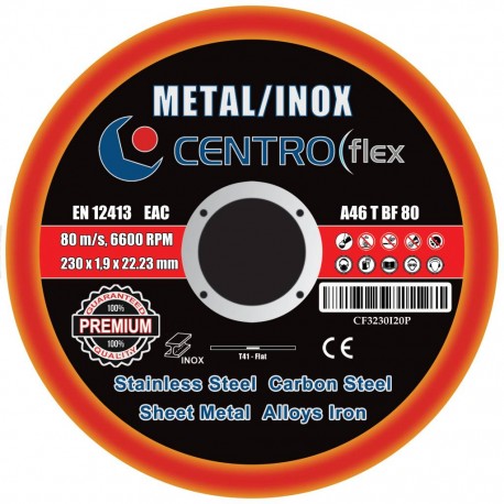 Vágókorong fémre INOX 230x1,9 PREMIUM Centroflex