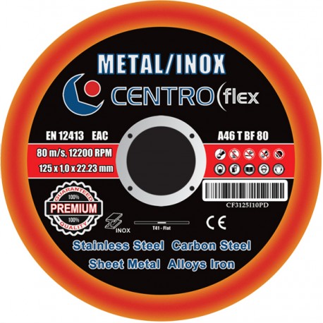 Vágókorong fémre INOX 125x1,0 PREMIUM Centroflex