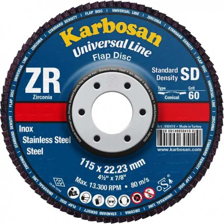 Lamellás csiszoló sík 125 ZR40 Karbosan