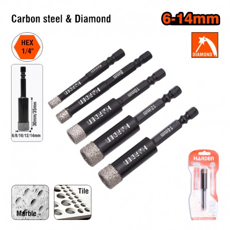 Csempefúró gyémántos HEX Harden