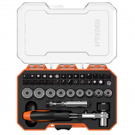 Bit és dugókulcs készlet 1/4" 39r. Harden