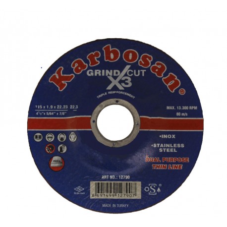 Vágó-tisztítókorong fémre INOX 115x1,9 Karbosan