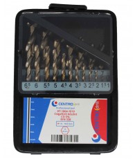 Csigafúró készlet 19r. 1-10 mm CO 5% FÉM dobozban Centrodrill